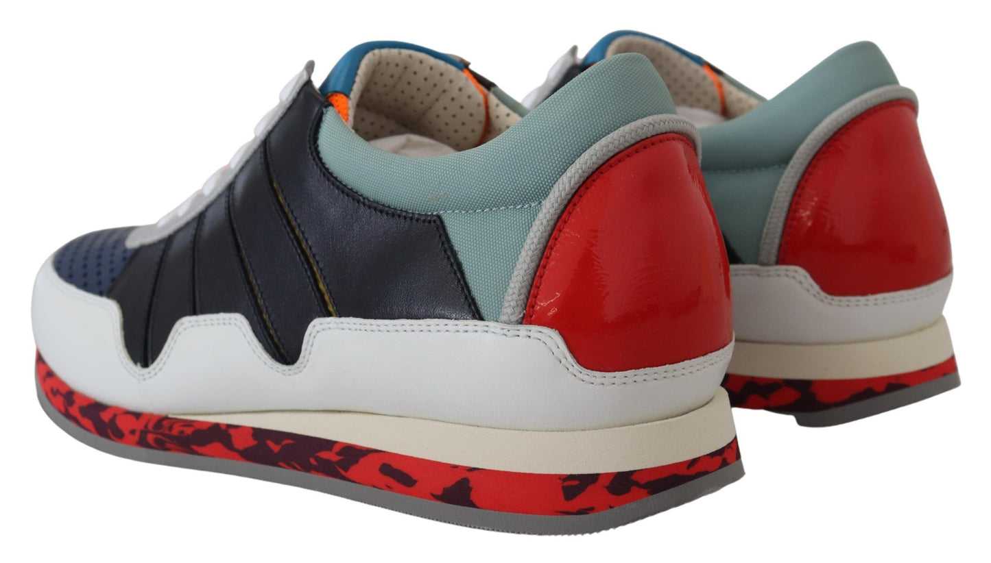 Baskets basses de sport en cuir multicolore Dolce & Gabbana