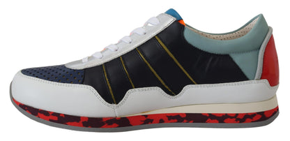 Baskets basses de sport en cuir multicolore Dolce & Gabbana