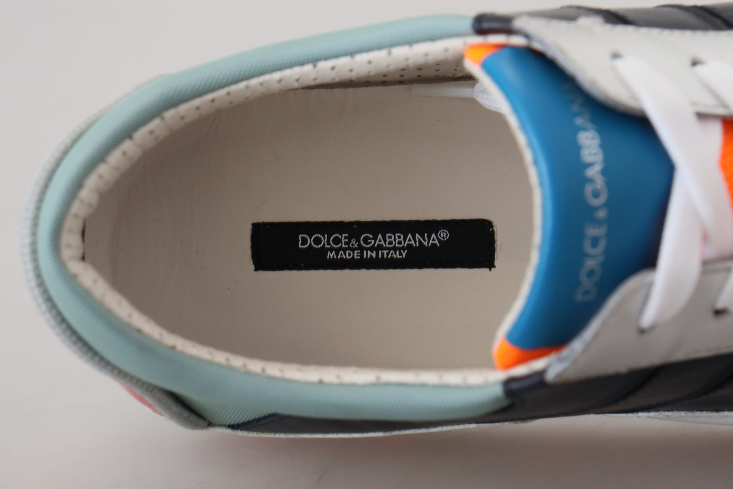Baskets basses de sport en cuir multicolore Dolce & Gabbana