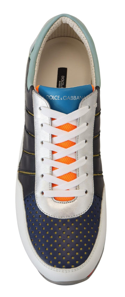 Baskets basses de sport en cuir multicolore Dolce & Gabbana