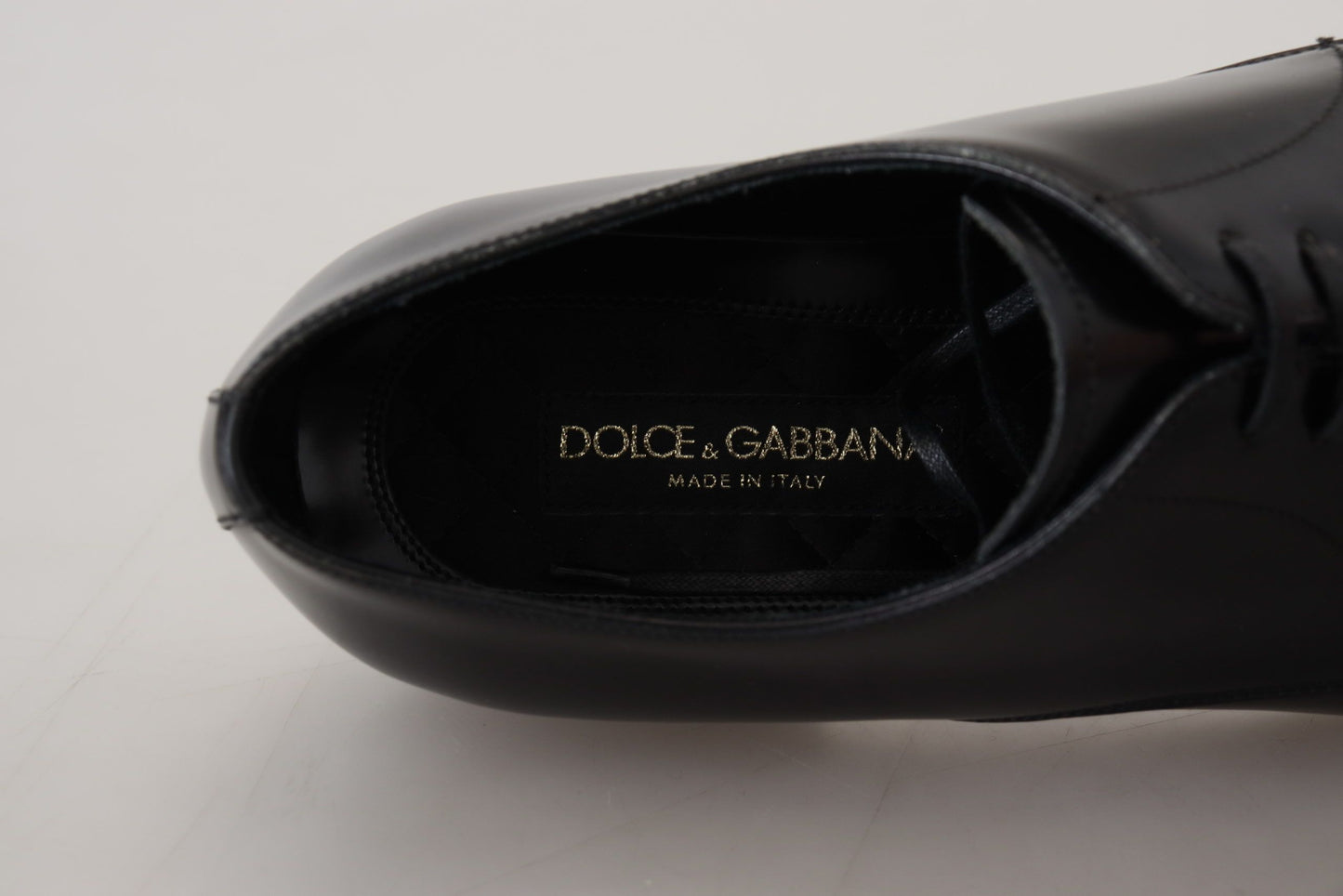 Chaussures de ville habillées en cuir noir Dolce & Gabbana