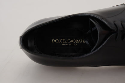 Chaussures de ville habillées en cuir noir Dolce & Gabbana