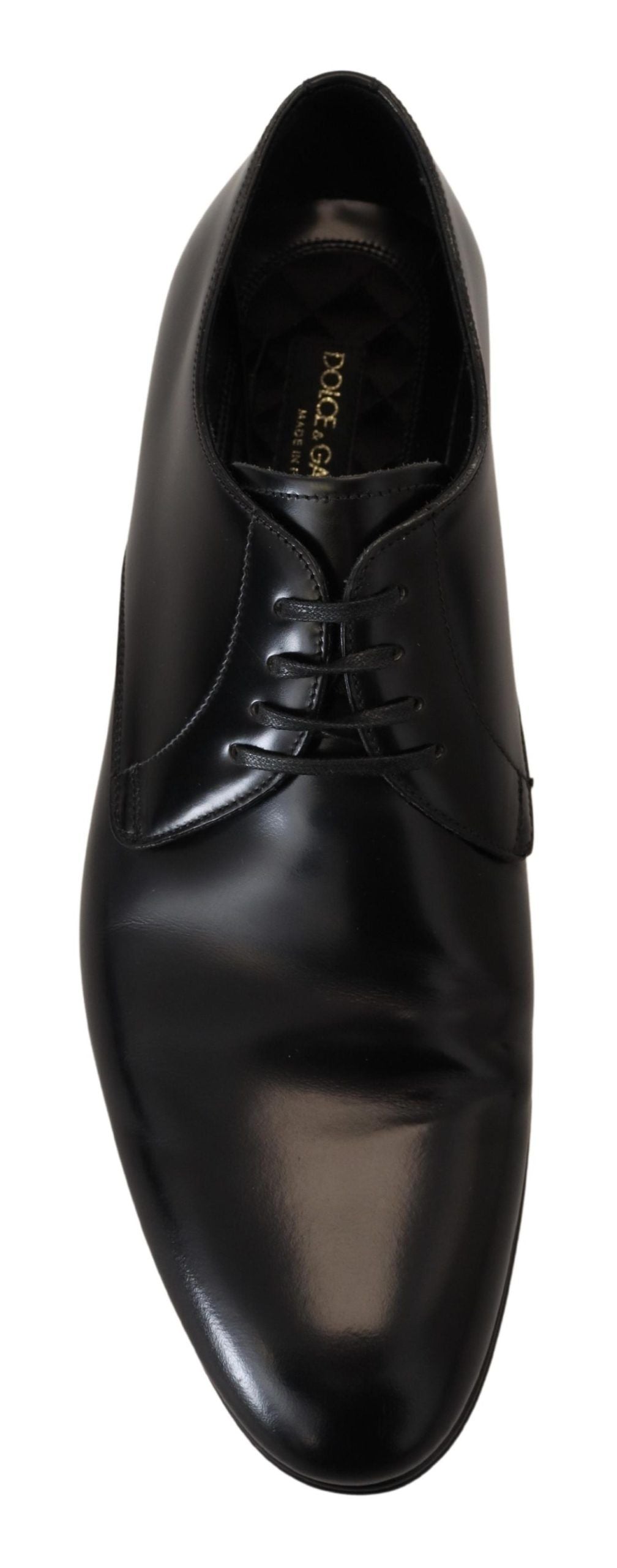 Chaussures de ville habillées en cuir noir Dolce & Gabbana