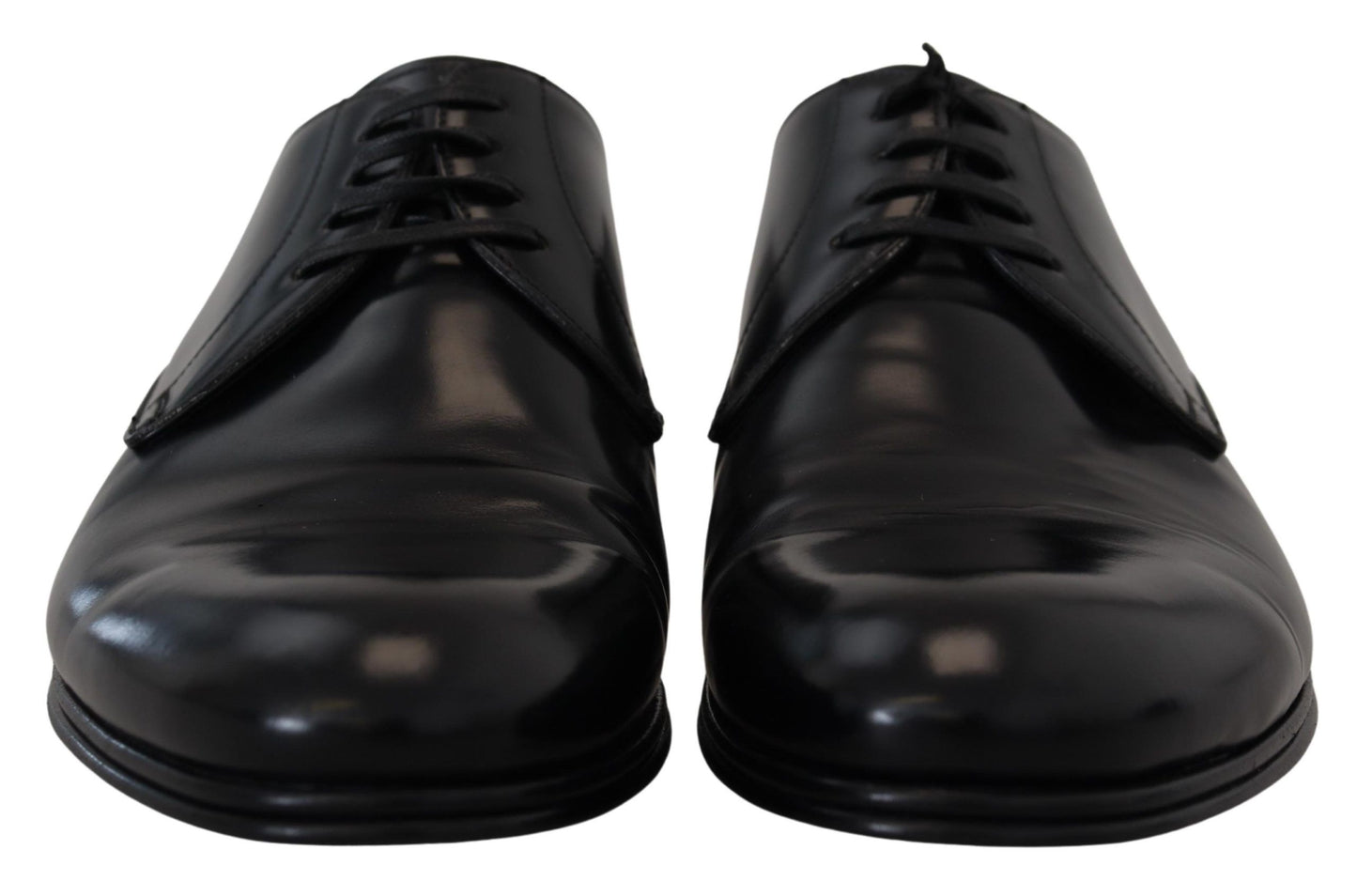 Chaussures de ville habillées en cuir noir Dolce & Gabbana
