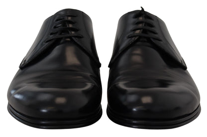 Chaussures de ville habillées en cuir noir Dolce & Gabbana