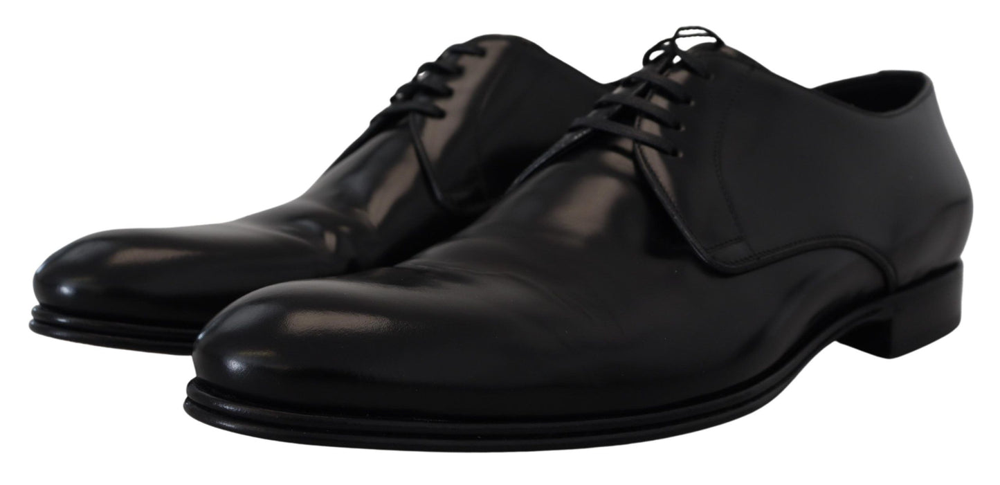 Chaussures de ville habillées en cuir noir Dolce & Gabbana