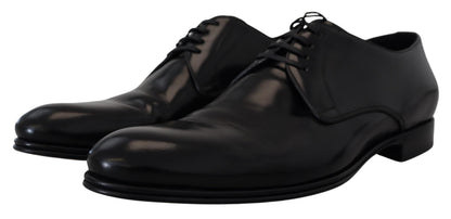 Chaussures de ville habillées en cuir noir Dolce & Gabbana