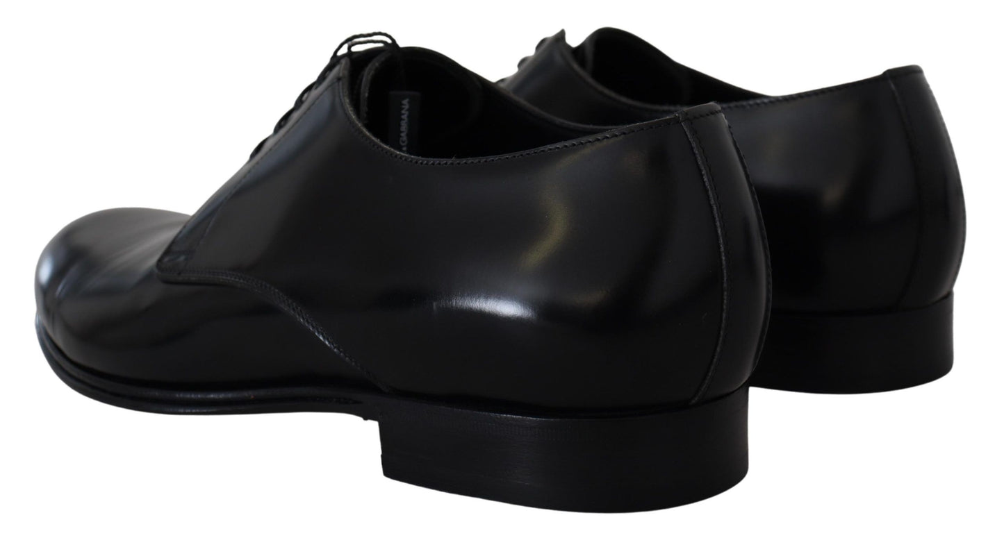 Chaussures de ville habillées en cuir noir Dolce & Gabbana