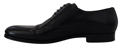 Chaussures de ville habillées en cuir noir Dolce & Gabbana