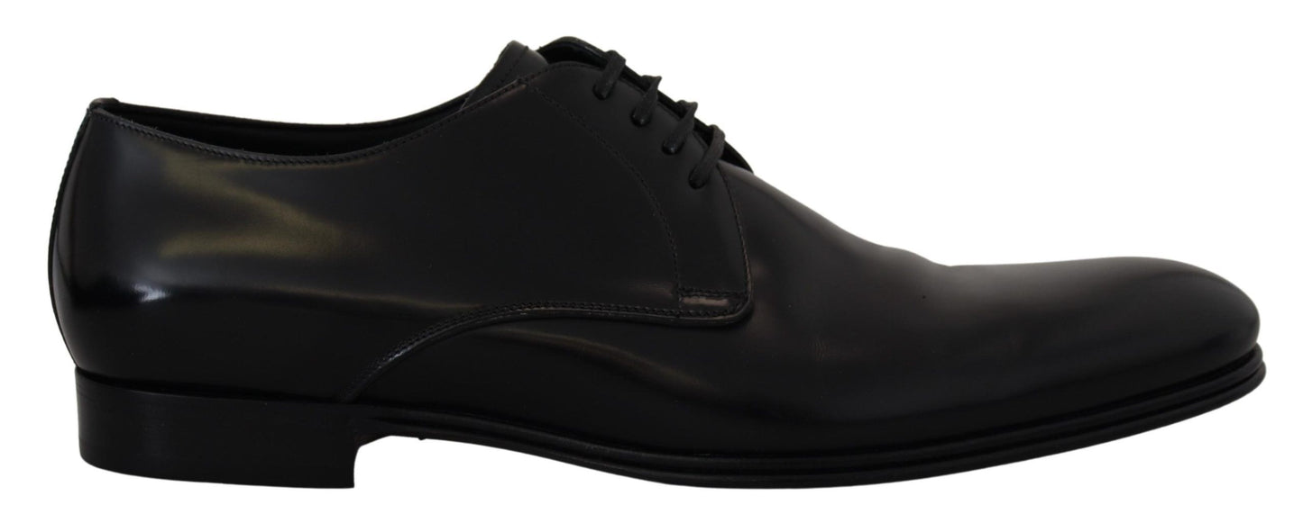 Chaussures de ville habillées en cuir noir Dolce & Gabbana