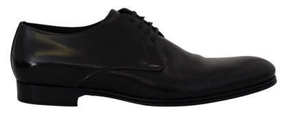 Chaussures de ville habillées en cuir noir Dolce & Gabbana