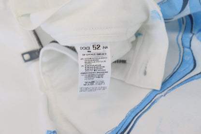 Pantalon skinny stretch en jean de coton blanc et bleu Dolce & Gabbana