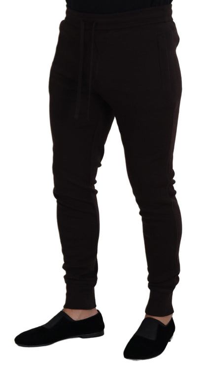 Pantalon de survêtement Dolce & Gabbana en cachemire marron avec cordon de serrage