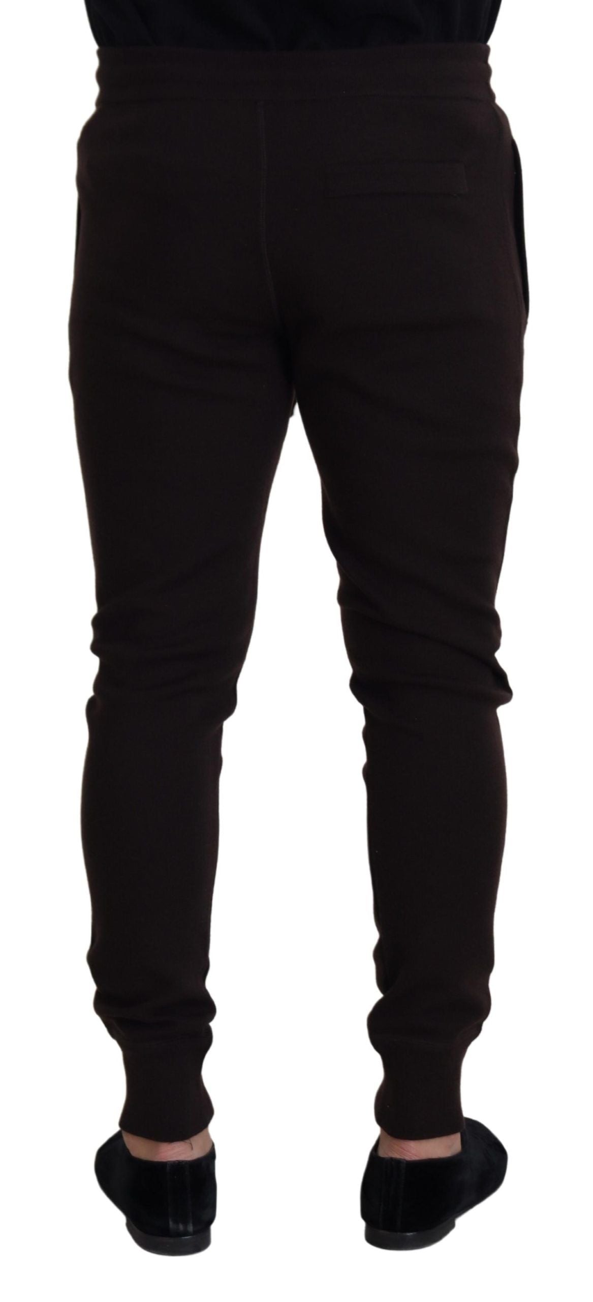 Pantalon de survêtement Dolce & Gabbana en cachemire marron avec cordon de serrage