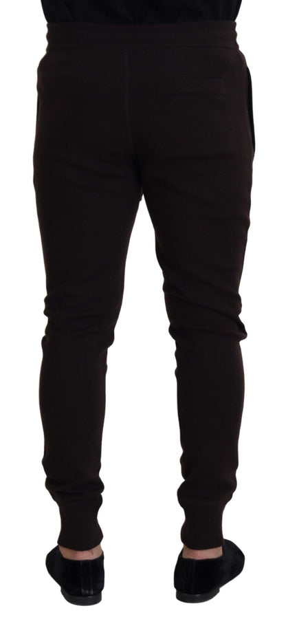 Pantalon de survêtement Dolce & Gabbana en cachemire marron avec cordon de serrage