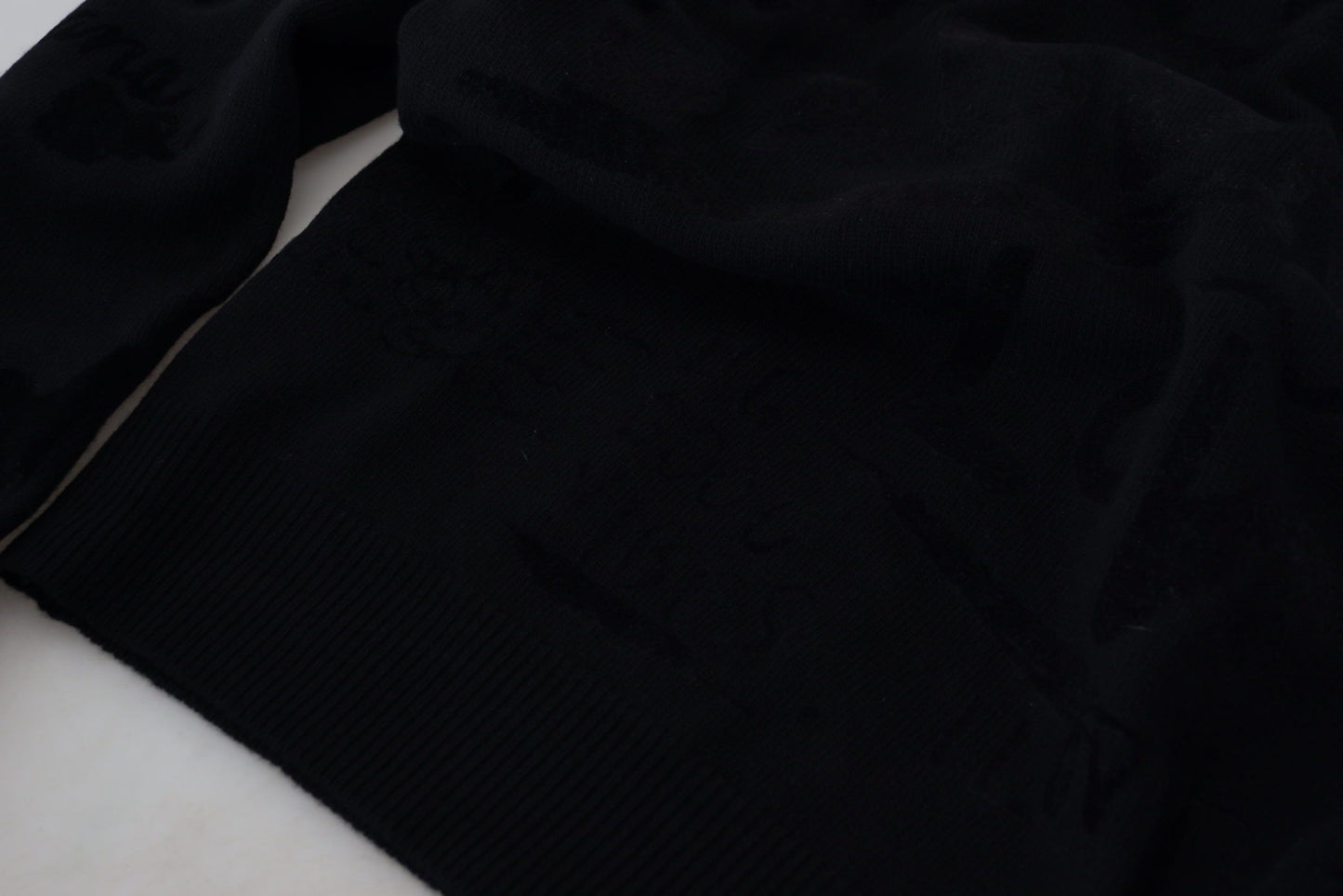 Pull Dolce & Gabbana en laine noire à motif logo et col rond