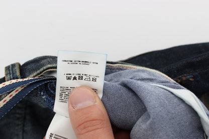 Acht Blue Wash Cotton Regular Straight Fit Jeans