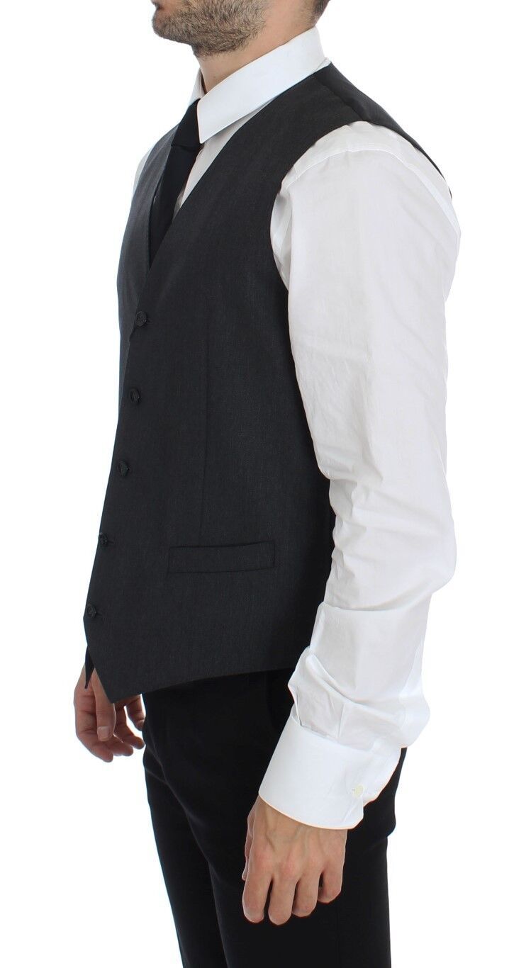 Dolce & Gabbana Gilet de costume formel en laine grise