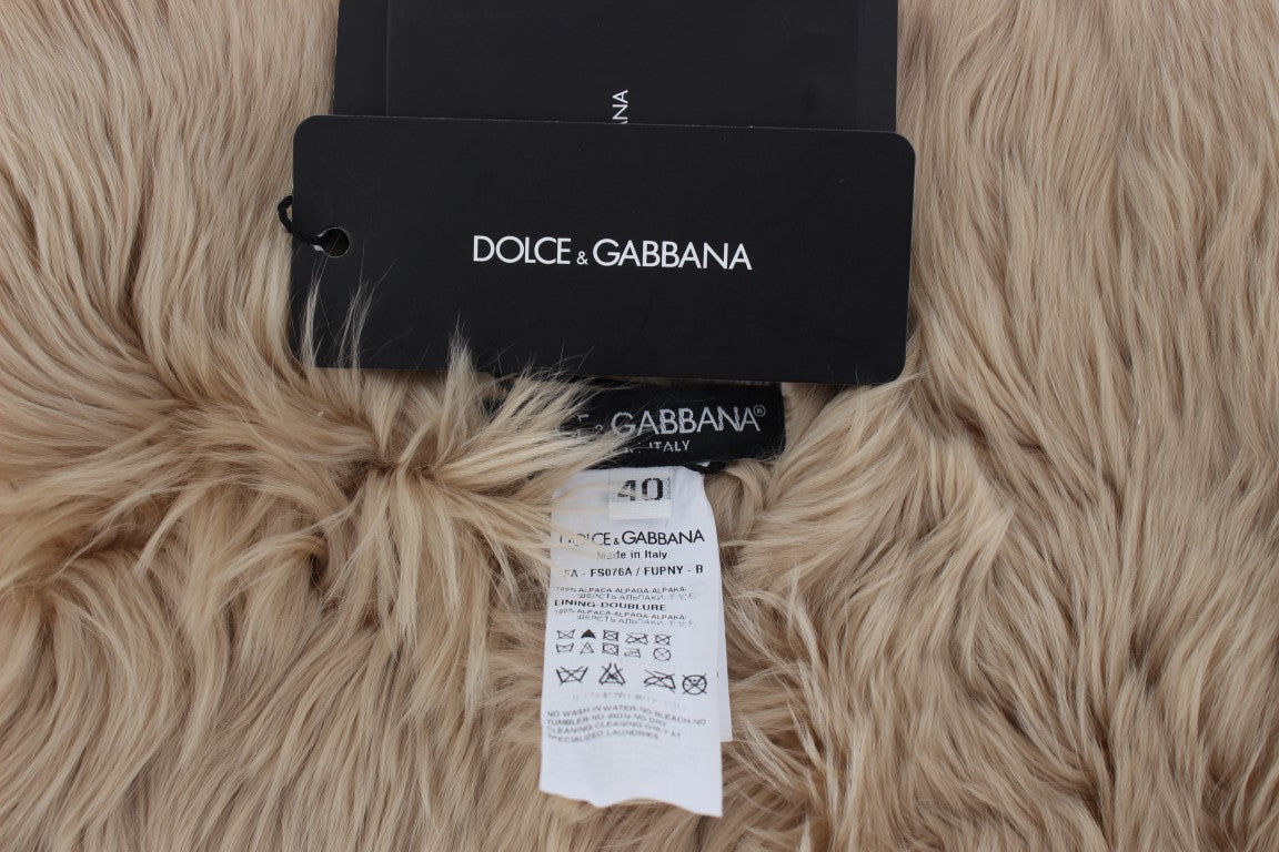 Écharpe à col en alpaga beige Dolce & Gabbana
