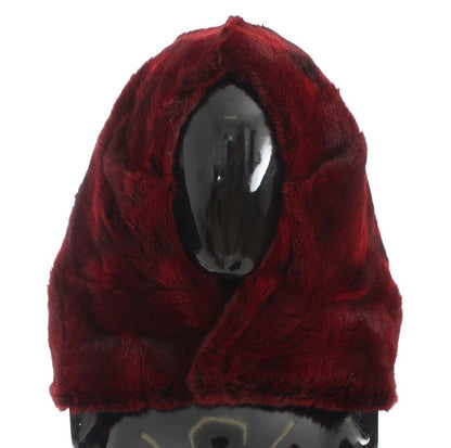 Cache-nez cagoule en fourrure de hamster au crochet Bordeaux Dolce & Gabbana
