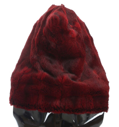 Cache-nez cagoule en fourrure de hamster au crochet Bordeaux Dolce & Gabbana