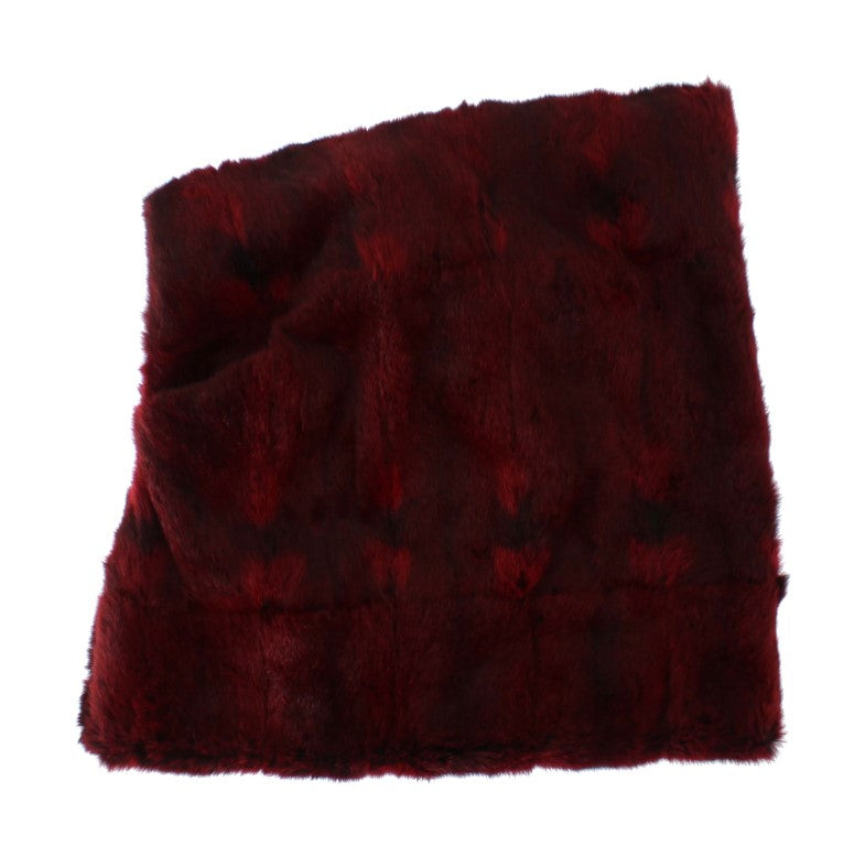 Cache-nez cagoule en fourrure de hamster au crochet Bordeaux Dolce & Gabbana