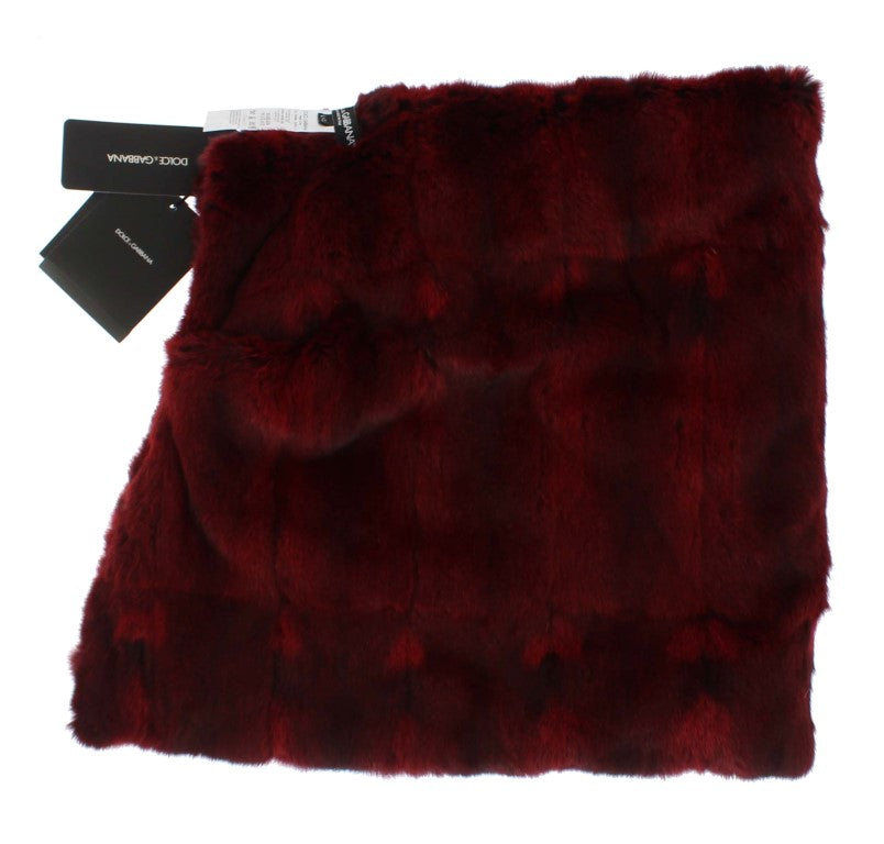 Cache-nez cagoule en fourrure de hamster au crochet Bordeaux Dolce & Gabbana