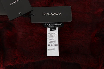 Cache-nez cagoule en fourrure de hamster au crochet Bordeaux Dolce & Gabbana