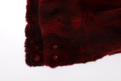 Cache-nez cagoule en fourrure de hamster au crochet Bordeaux Dolce & Gabbana