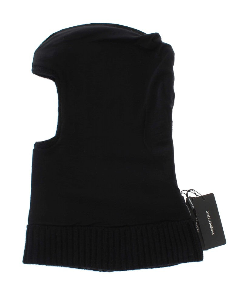 Cache-col/chapeau à capuche en maille noire à sequins Dolce & Gabbana