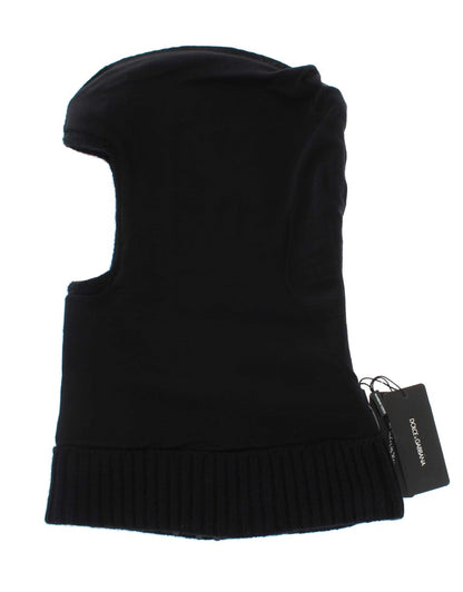 Cache-col/chapeau à capuche en maille noire à sequins Dolce & Gabbana