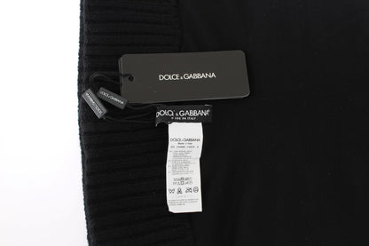 Cache-col/chapeau à capuche en maille noire à sequins Dolce & Gabbana