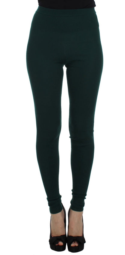 Pantalon moulant Dolce & Gabbana en cachemire stretch vert
