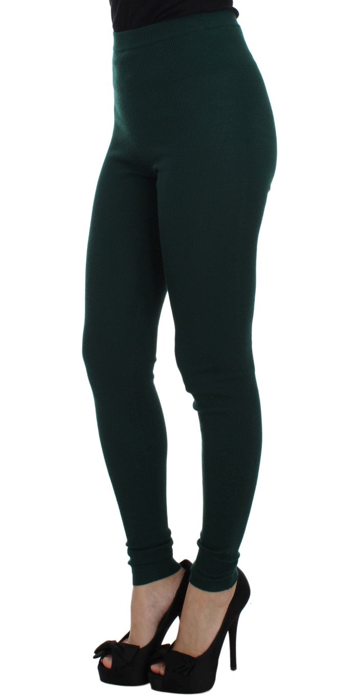 Pantalon moulant Dolce & Gabbana en cachemire stretch vert