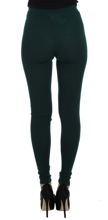 Pantalon moulant Dolce & Gabbana en cachemire stretch vert