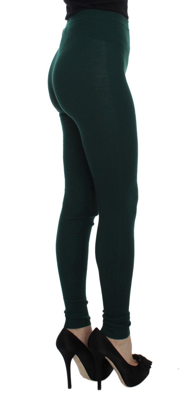 Pantalon moulant Dolce & Gabbana en cachemire stretch vert