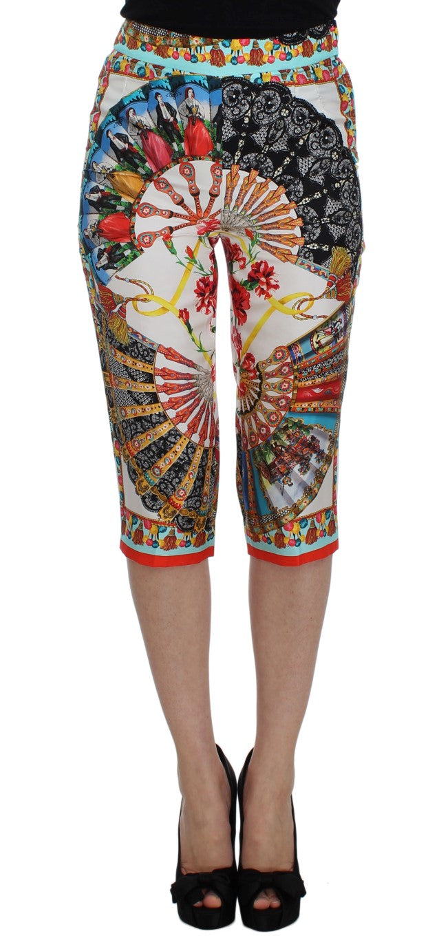Pantalones Dolce & Gabbana Multicolor Majolica Sicily de seda