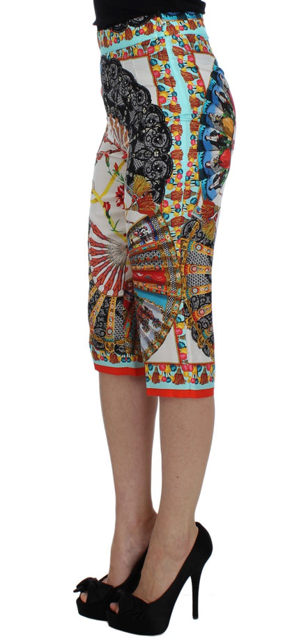 Pantalones Dolce & Gabbana Multicolor Majolica Sicily de seda