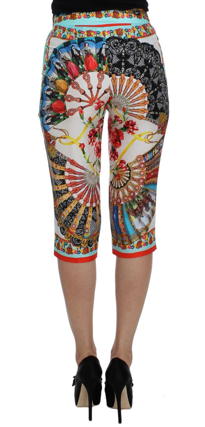 Pantalones Dolce & Gabbana Multicolor Majolica Sicily de seda