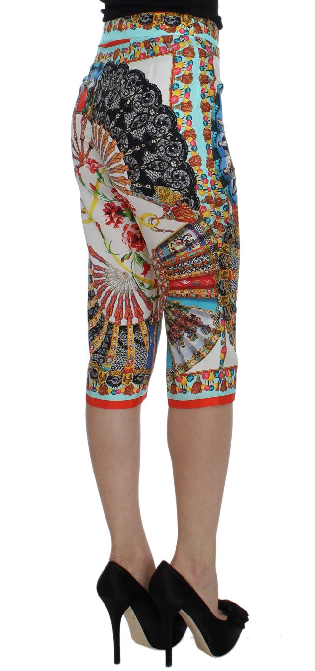 Pantalones Dolce & Gabbana Multicolor Majolica Sicily de seda