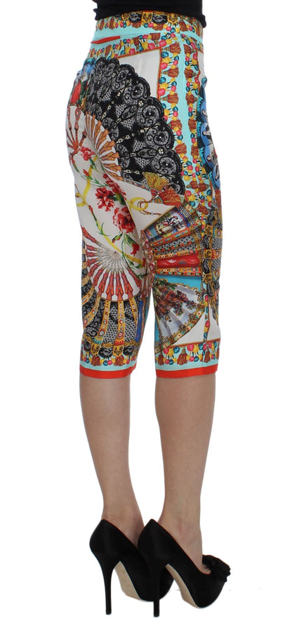 Pantalones Dolce & Gabbana Multicolor Majolica Sicily de seda