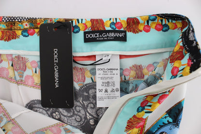 Pantalones Dolce & Gabbana Multicolor Majolica Sicily de seda