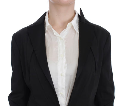 Exte Black Stretch Single Breasted Blazer Jacket