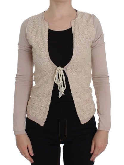 PINK MEMORIES Pink Floral Lace Wrap Sweater