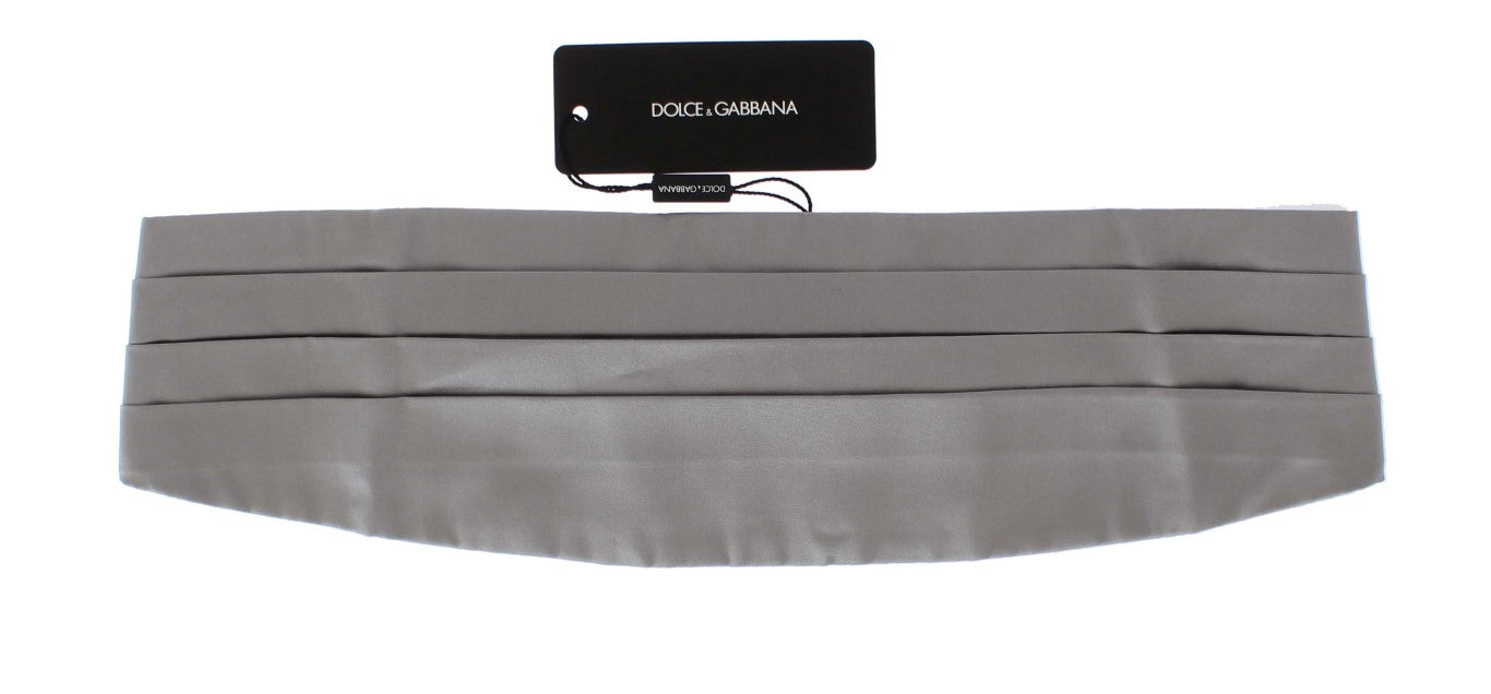 Dolce & Gabbana Ceinture large en soie argentée avec plastron