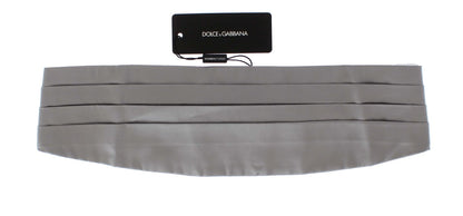 Dolce & Gabbana Ceinture large en soie argentée avec plastron