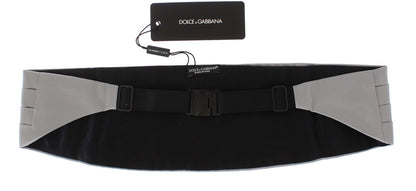 Dolce & Gabbana Ceinture large en soie argentée avec plastron