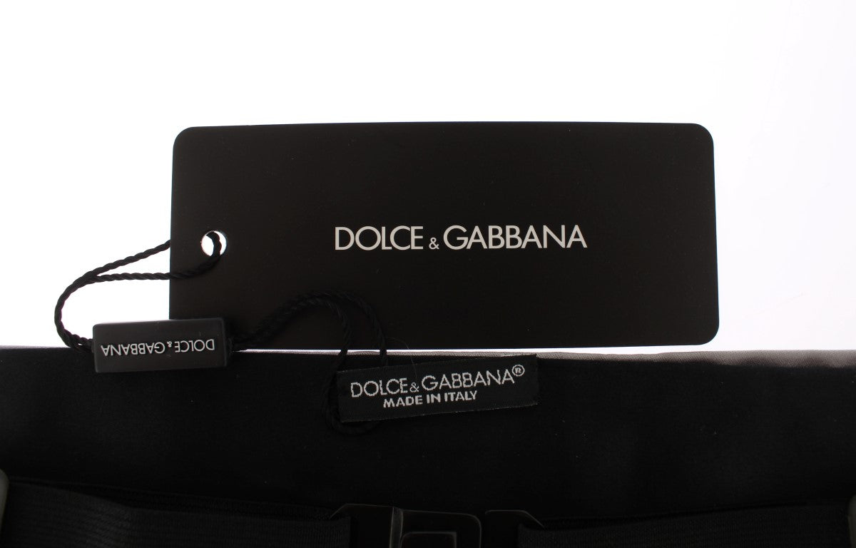 Dolce & Gabbana Ceinture large en soie argentée avec plastron
