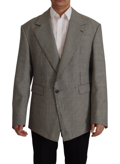 Blazer Dolce & Gabbana gris à carreaux coupe droite