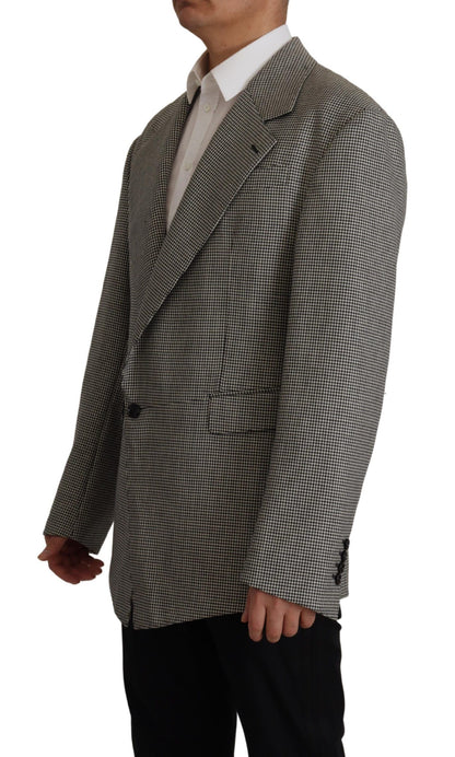 Blazer Dolce & Gabbana gris à carreaux coupe droite